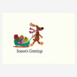 Moose Walking with sledge Christmas card