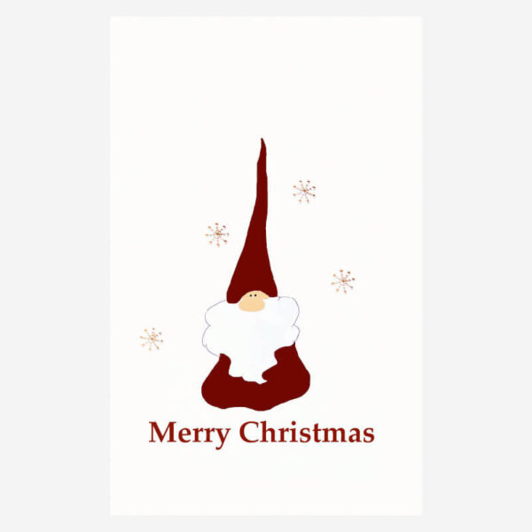 gonk in snow Christmas card