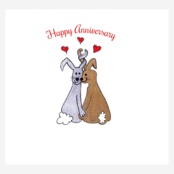 Cute Rabbits anniversary card