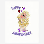 Hedgehogs hugging anniversary card