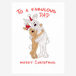 Rabbits Christmas card for Dads