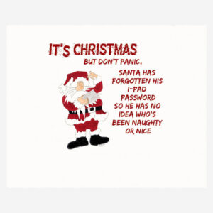 Funny Christmas card +santa and an ipad