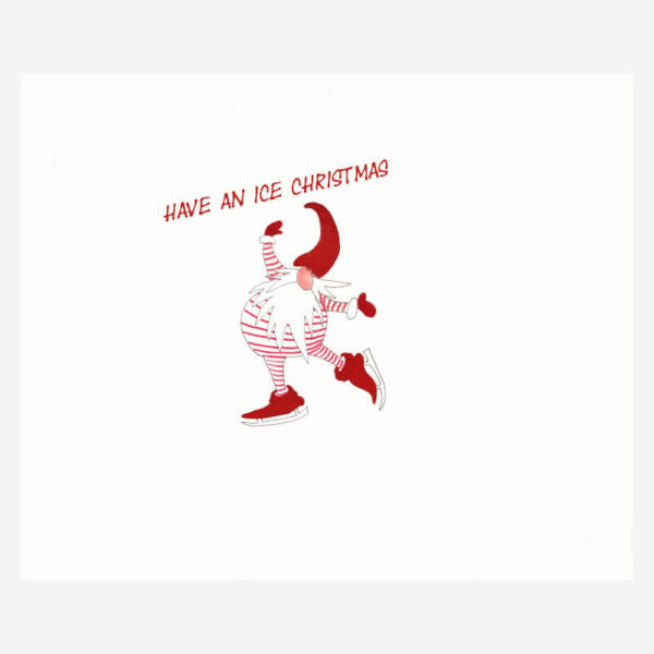 Cute Santa Christmas card + skating + nice Christmas