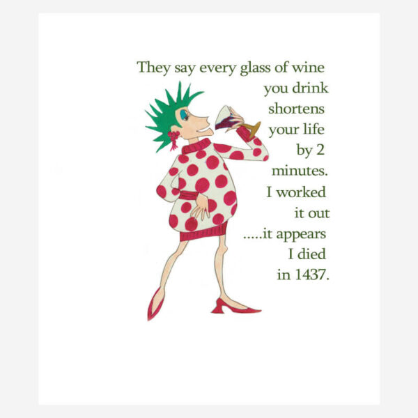 Funny birthday card for women, friend, aunt, sister, mother.