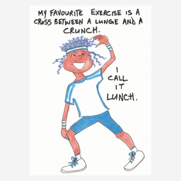 Funny birthday card for women+exercise joke