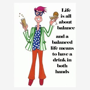 Birthday card+life balance joke