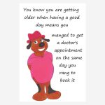 Funny birthday card+doctor's appointment joke