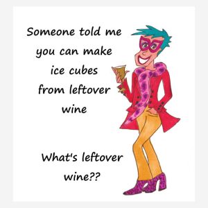Funny birthday card for women+wine drinkers