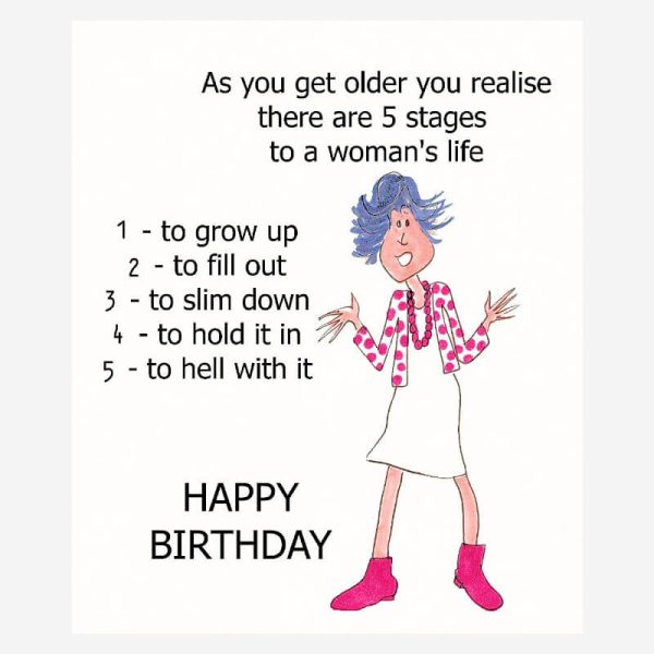 Funny birthday card for older women