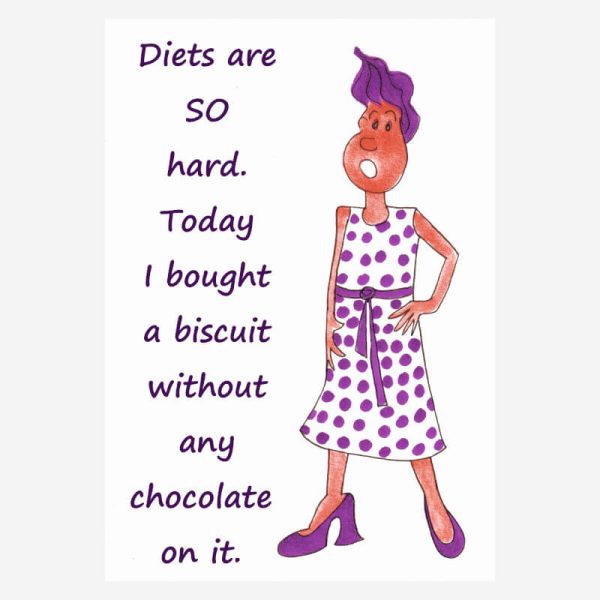 Funny birthday card for women+ dieting joke