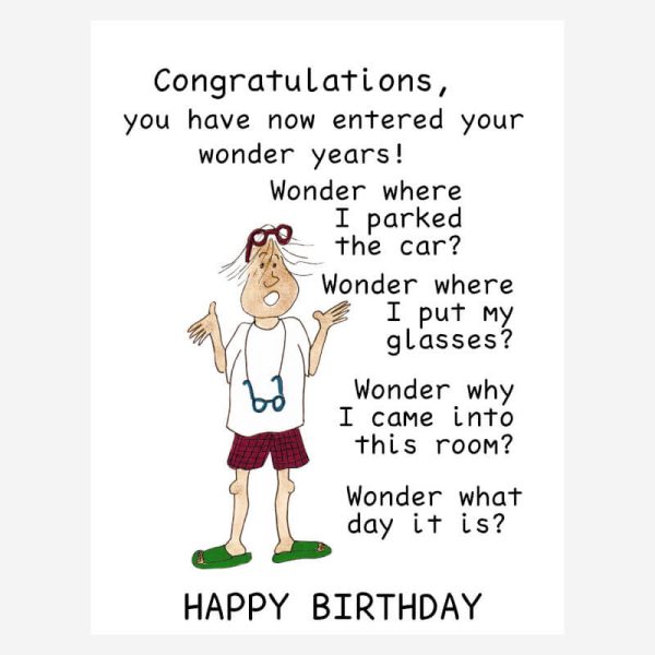 Funny birthday card for older men