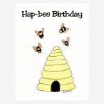 Bees and beehive birthday card