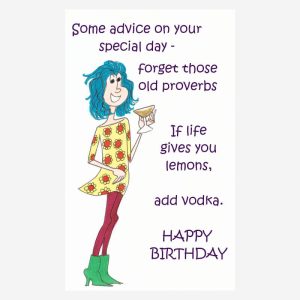 Vodka + lemons birthday card