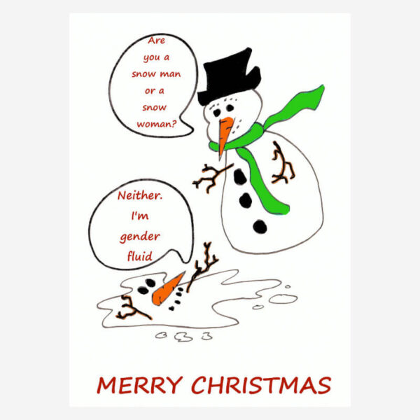 Funny Christmas card+snowmen