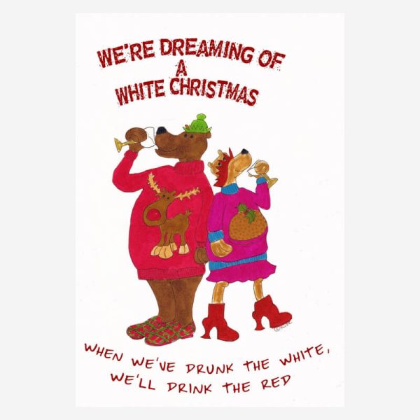 Funny Christmas card+ White Christmas joke+bears