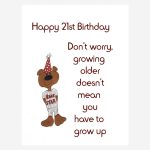 funny 21st birthday card