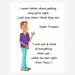 Funny Birthday card+ABBA lyrics joke