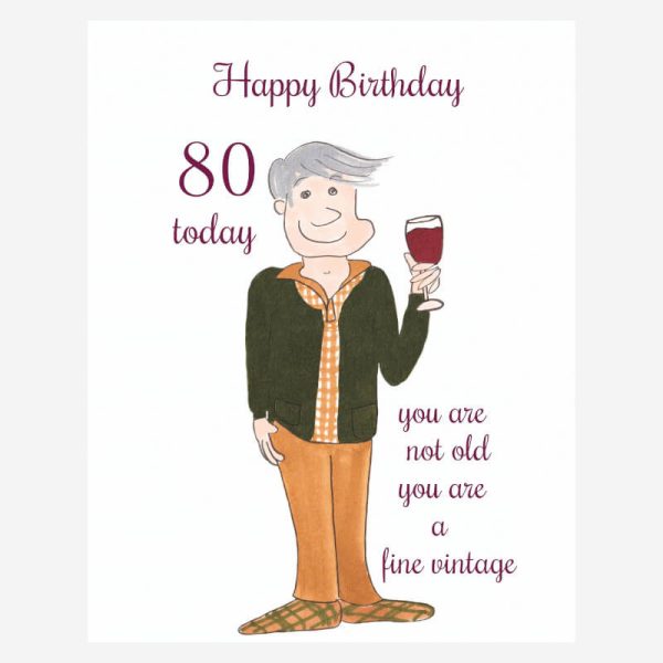 80th Birthday card for men