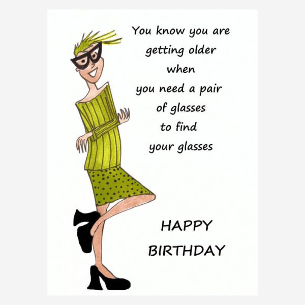 Funny Birthday card+needing glasses