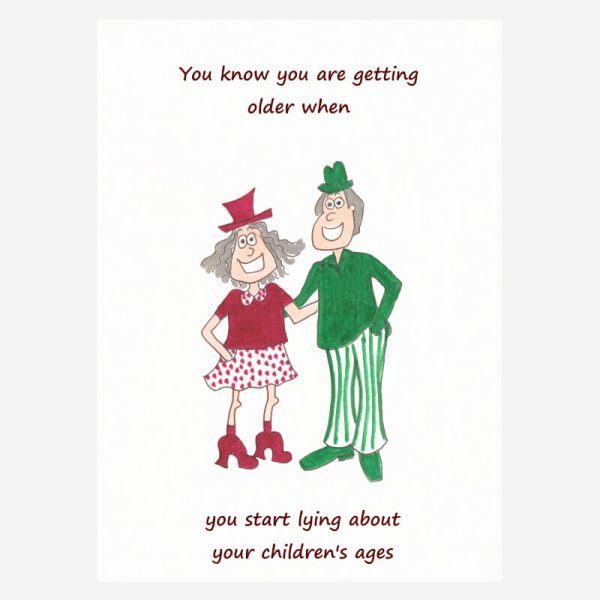 Lying about age birthday card