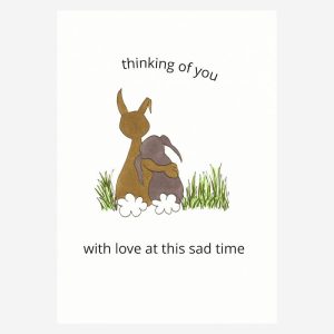 Cute rabbits sympathy card.