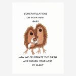 New baby congratulations card+ hedgehogs