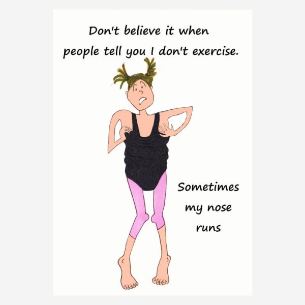 Funny birthday card+running joke+jogging+exercise